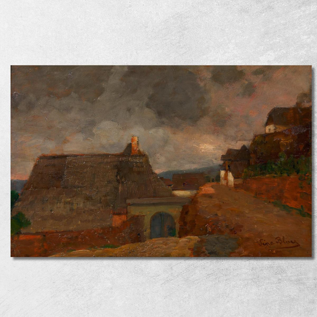 Villaggio Con Tempo Cupo – Weißenkirchen Tina Blau tbl44 quadro stampato su tela Villaggio Con Tempo Cupo – Weißenkirchen Tina Blau tbl44 quadro stampato su tela