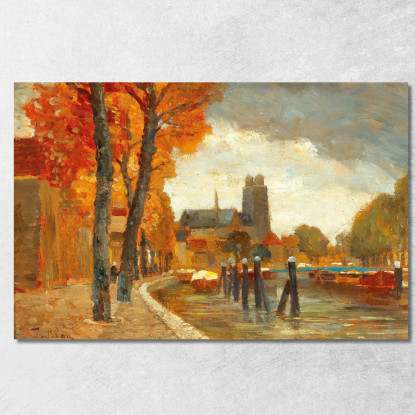 Scena A Dordrecht Tina Blau tbl52 quadro stampato su tela