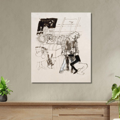 La Moglie Dell'Impiccato Walter Kurt Wiemken wkw5 quadro stampato su tela
