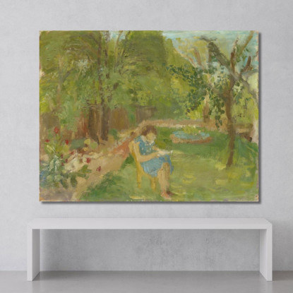 Ragazza Nel Giardino Walter Kurt Wiemken wkw8 quadro stampato su tela