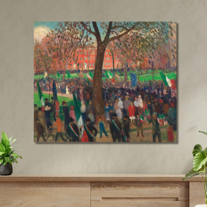 Parata A Washington Square William James Glackens wjg32 quadro stampato su tela