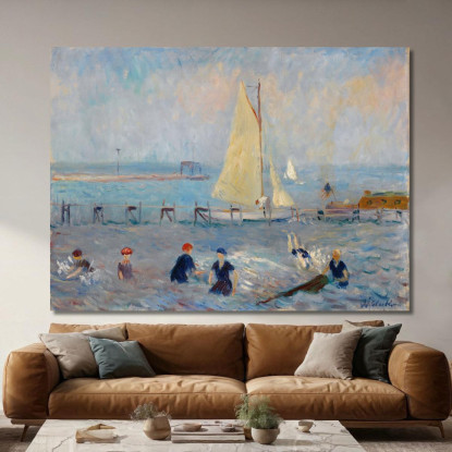 Paesaggio Marino Con Sei Bagnanti A Bellport William James Glackens wjg41 quadro stampato su tela