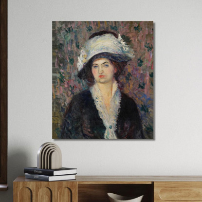 Signora Del Negozio – Donna Con Cappello Piumato William James Glackens wjg45 quadro stampato su tela