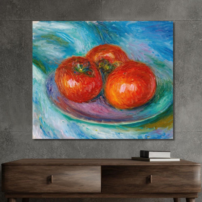 Tre Pomodori William James Glackens wjg62 quadro stampato su tela