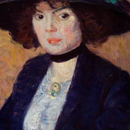 Donna Con Cappello Verde William James Glackens wjg66 quadro stampato su tela
