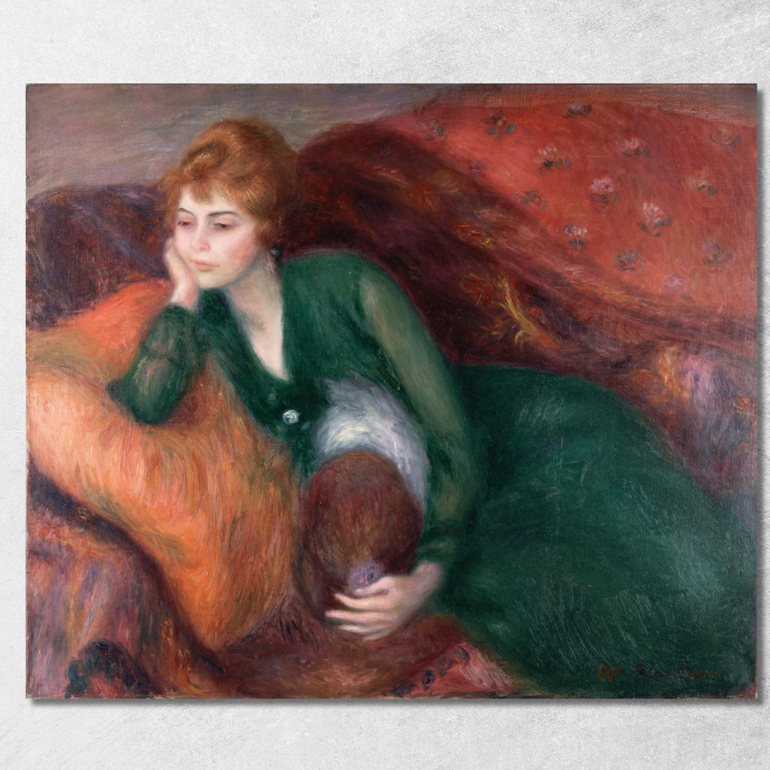 Giovane Donna In Verde William James Glackens wjg68 quadro stampato su tela Giovane Donna In Verde William James Glackens wjg68 quadro stampato su tela