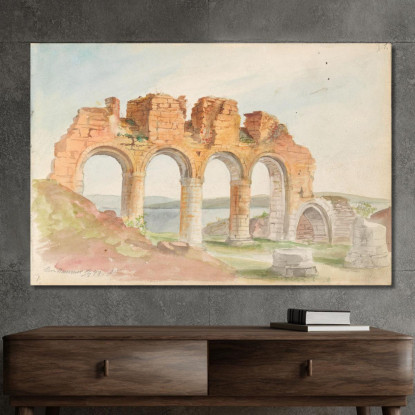 Rovine Della Cattedrale Di Hamar Adolph Tidemand atd15 quadro stampato su tela