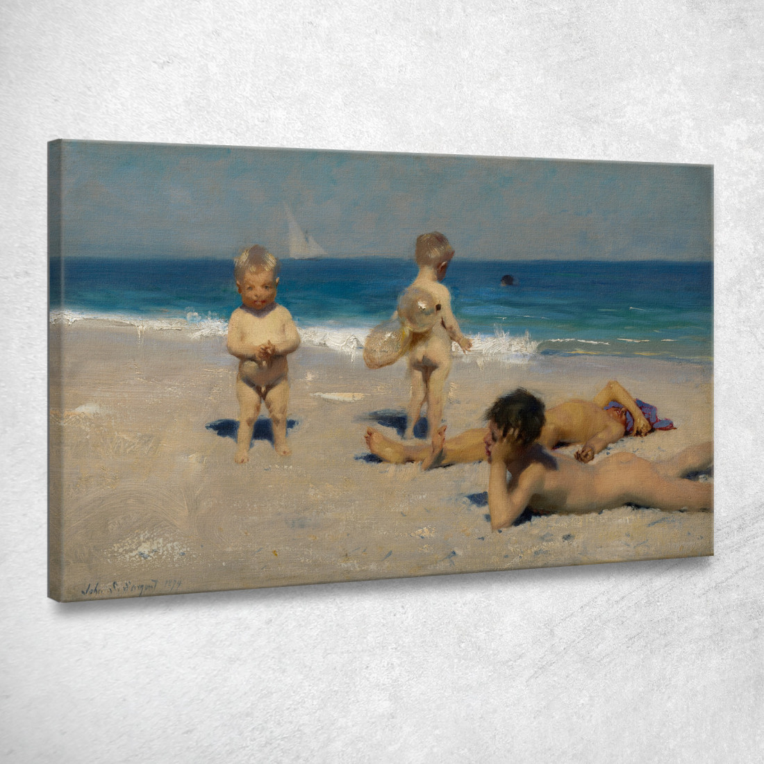 Bambini Napoletani Al Bagno John Singer Sargent jss202 quadro stampato su tela Bambini Napoletani Al Bagno John Singer Sargent jss202 quadro stampato su tela