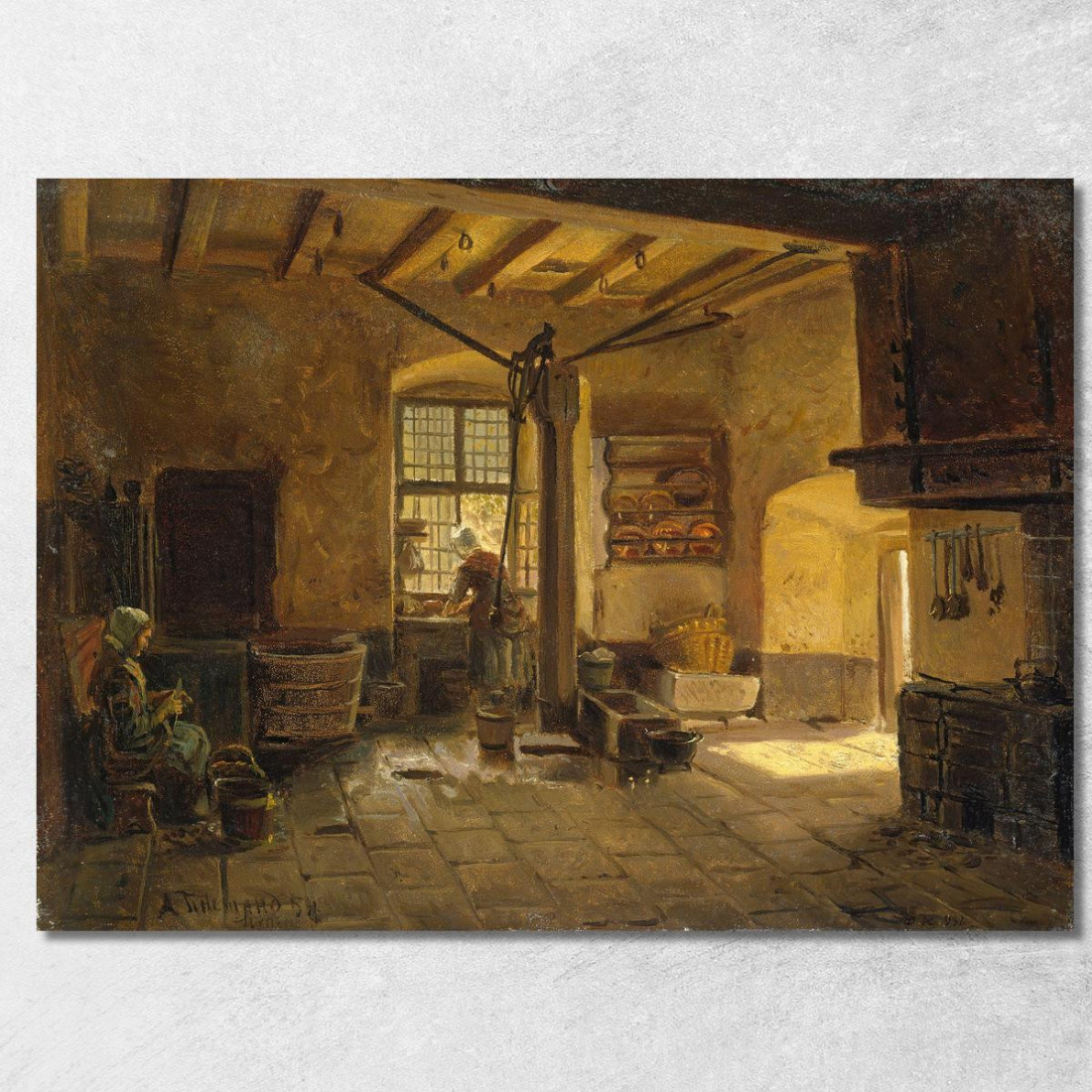Interno Di Cucina Adolph Tidemand atd37 quadro stampato su tela Interno Di Cucina Adolph Tidemand atd37 quadro stampato su tela