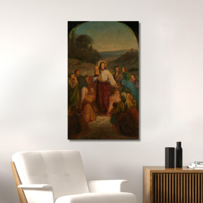 Lasciate Che I Bambini Vengano A Me Adolph Tidemand atd39 quadro stampato su tela