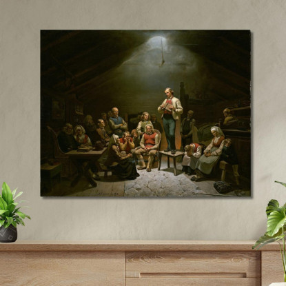 Devozione Della Chiesa Bassa Adolph Tidemand atd41 quadro stampato su tela