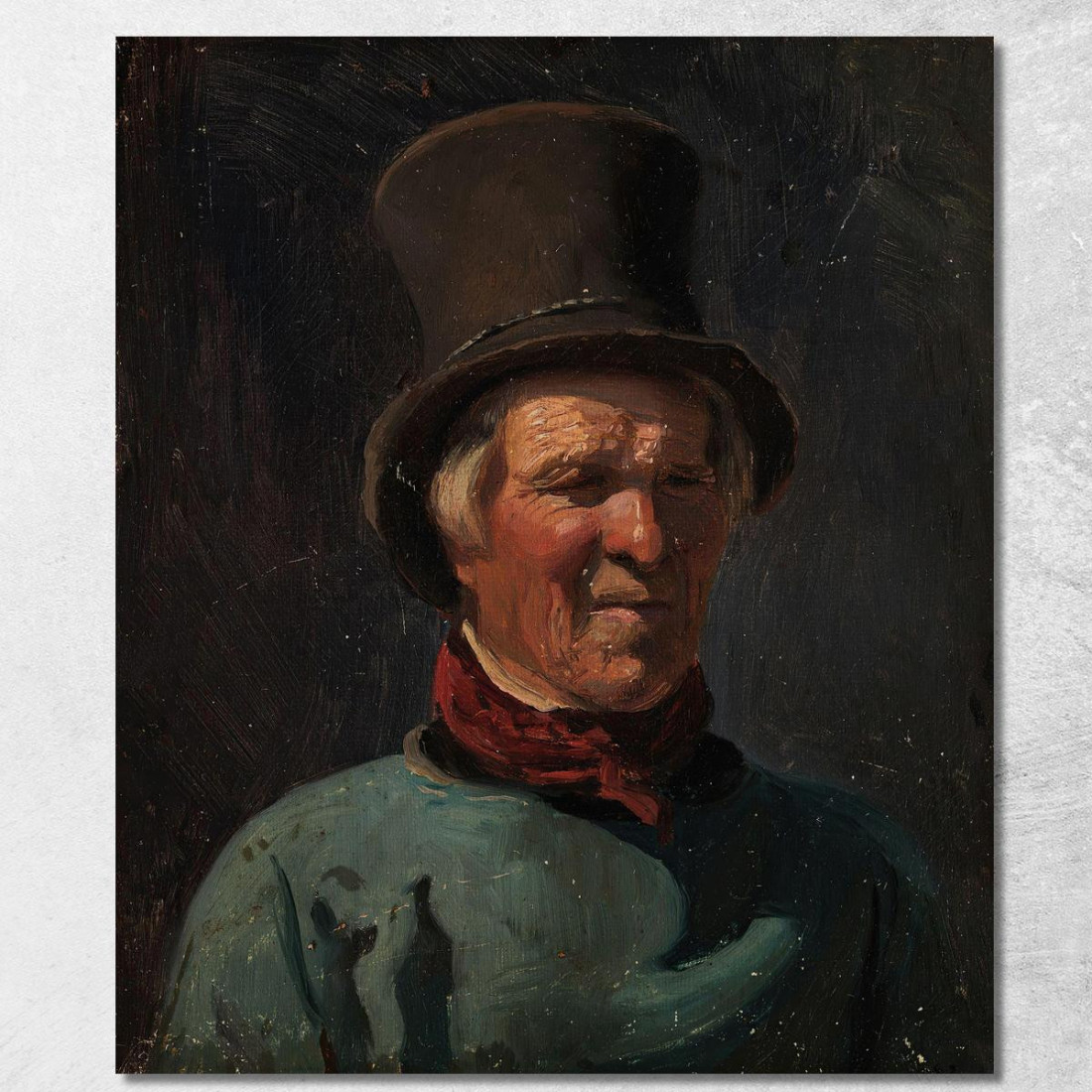 Uomo Con Cappello Adolph Tidemand atd42 quadro stampato su tela Uomo Con Cappello Adolph Tidemand atd42 quadro stampato su tela