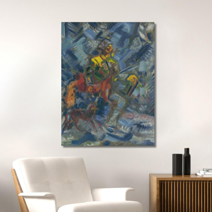 Cacciatore In Una Foresta Blu Arnold Peter Weisz-Kubínčan apw27 quadro stampato su tela