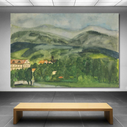 Paesaggio Con Case Arnold Peter Weisz-Kubínčan apw39 quadro stampato su tela