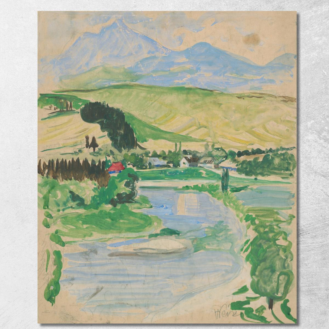 Paesaggio Arnold Peter Weisz-Kubínčan apw40 quadro stampato su tela Paesaggio Arnold Peter Weisz-Kubínčan apw40 quadro stampato su tela