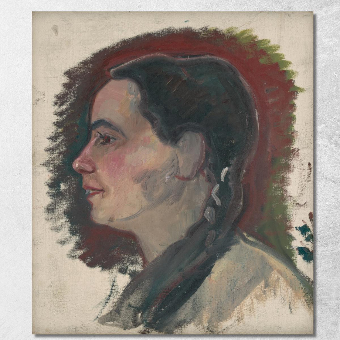 Ritratto Di Una Giovane Donna Con Treccia Arnold Peter Weisz-Kubínčan apw61 quadro stampato su tela Ritratto Di Una Giovane Donna Con Treccia Arnold Peter Weisz-Kubínčan apw61 quadro stampato su tela