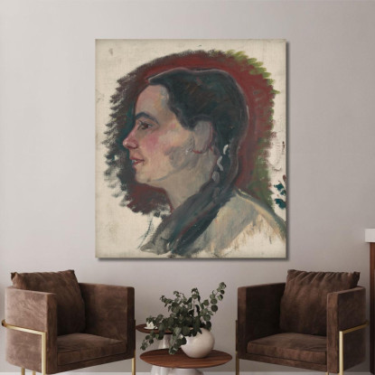 Ritratto Di Una Giovane Donna Con Treccia Arnold Peter Weisz-Kubínčan apw61 quadro stampato su tela