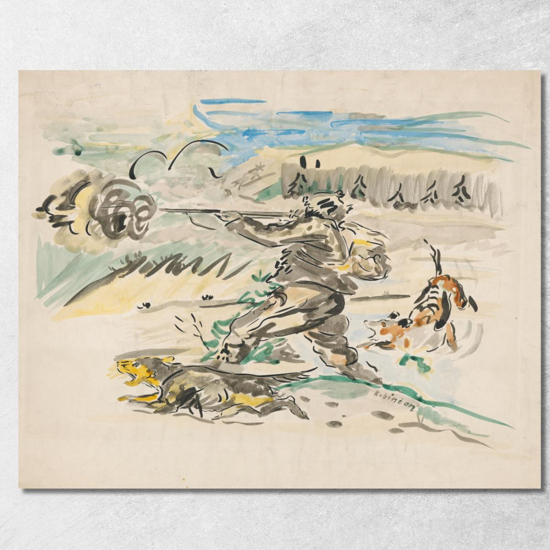Cacciatore Che Spara Arnold Peter Weisz-Kubínčan apw71 quadro stampato su tela Cacciatore Che Spara Arnold Peter Weisz-Kubínčan apw71 quadro stampato su tela