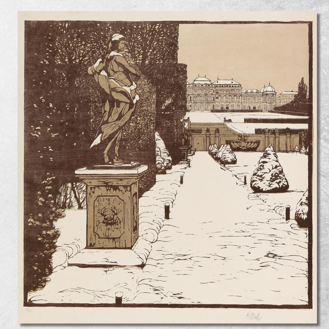 Giardino Del Belvedere In Inverno Carl Moll cml9 quadro stampato su tela