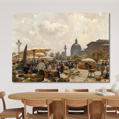 Il Naschmarkt A Vienna Carl Moll cml20 quadro stampato su tela