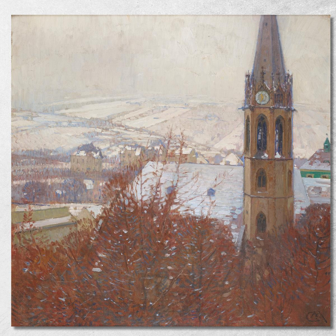 Heiligenstadt Nella Neve Carl Moll cml26 quadro stampato su tela Heiligenstadt Nella Neve Carl Moll cml26 quadro stampato su tela