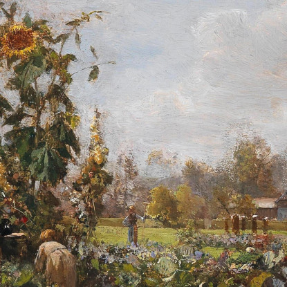 Giardino Rustico Carl Moll cml39 quadro stampato su tela