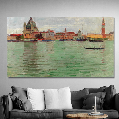 Venezia Santa Maria Della Salute E Campanile Di San Marco Carl Moll cml49 quadro stampato su tela