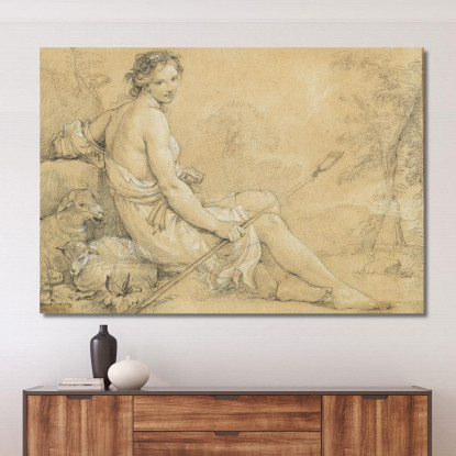 Diana Come Una Giovane Pastorella Charles-Joseph Natoire cjn6 quadro stampato su tela
