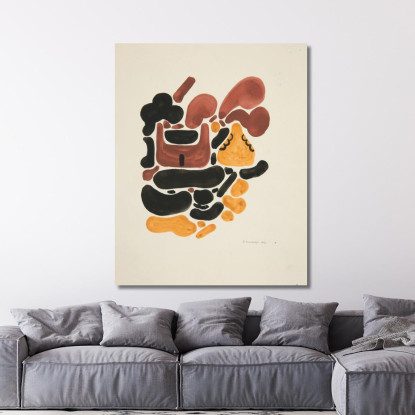 Astrazione Basata Su Forme Di Fiori Ii David Kakabadzé dkk1 quadro stampato su tela