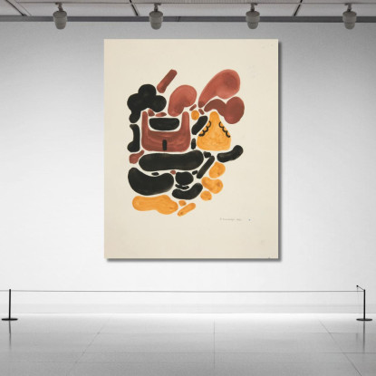 Astrazione Basata Su Forme Di Fiori Ii David Kakabadzé dkk1 quadro stampato su tela