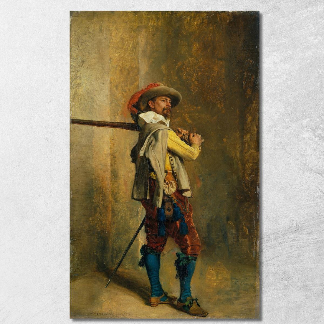 Un Moschettiere Al Tempo Di Luigi Xiii Ernest Meissonier ems5 quadro stampato su tela Un Moschettiere Al Tempo Di Luigi Xiii Ernest Meissonier ems5 quadro stampato su tela