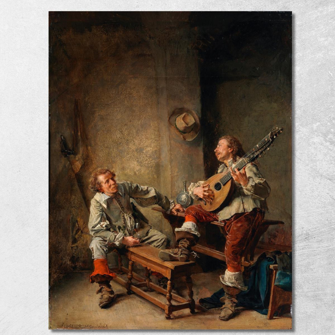 Una Canzone Ernest Meissonier ems8 quadro stampato su tela Una Canzone Ernest Meissonier ems8 quadro stampato su tela