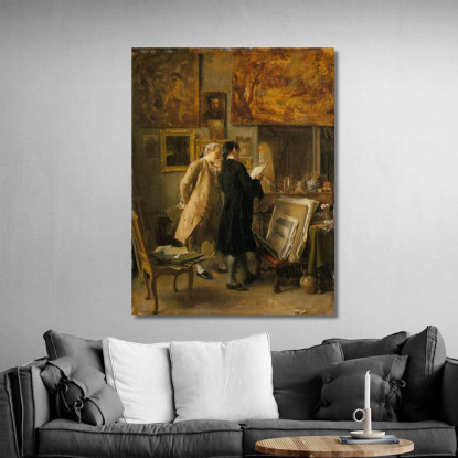 Un Artista Che Mostra Il Suo Lavoro Ernest Meissonier ems9 quadro stampato su tela