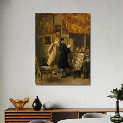 Un Artista Che Mostra Il Suo Lavoro Ernest Meissonier ems9 quadro stampato su tela