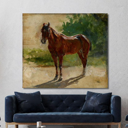 Studio Di Cavallo Marrone Ernest Meissonier ems12 quadro stampato su tela