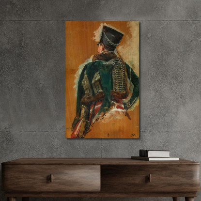Cavaliere Ernest Meissonier ems13 quadro stampato su tela