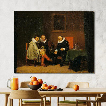 Borghesi Olandesi Ernest Meissonier ems17 quadro stampato su tela
