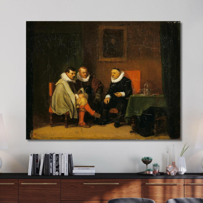 Borghesi Olandesi Ernest Meissonier ems17 quadro stampato su tela