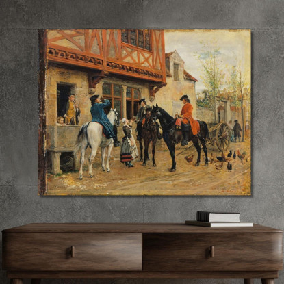 Sosta In Una Locanda Ernest Meissonier ems18 quadro stampato su tela