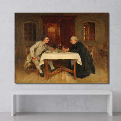 Il Vino Del Curato Ernest Meissonier ems22 quadro stampato su tela