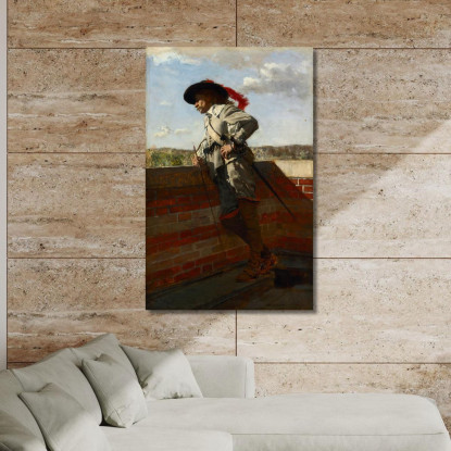 Su Una Terrazza Ernest Meissonier ems26 quadro stampato su tela