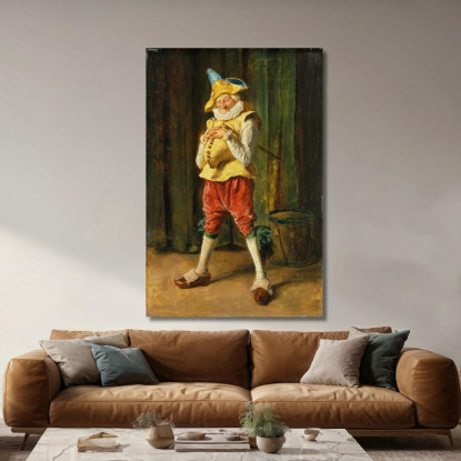 Pulcinella Ernest Meissonier ems27 quadro stampato su tela