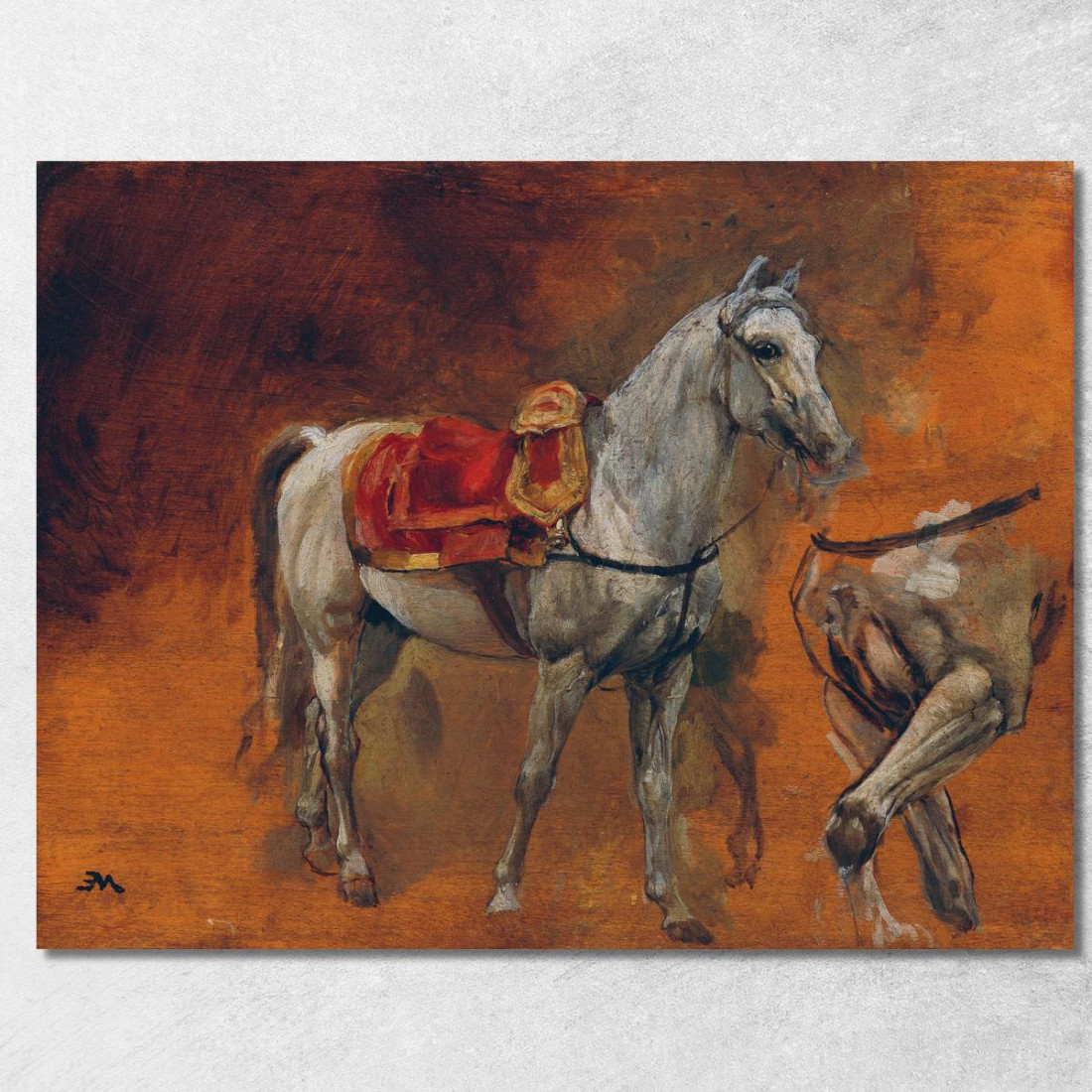 Studi Di Un Cavallo Grigio Ernest Meissonier ems30 quadro stampato su tela Studi Di Un Cavallo Grigio Ernest Meissonier ems30 quadro stampato su tela