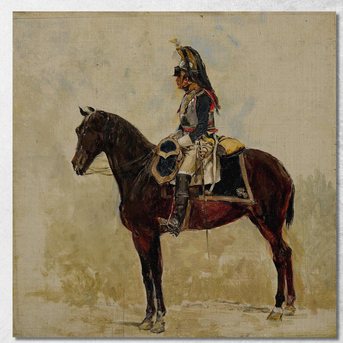 Un Corazziere Ernest Meissonier ems42 quadro stampato su tela Un Corazziere Ernest Meissonier ems42 quadro stampato su tela