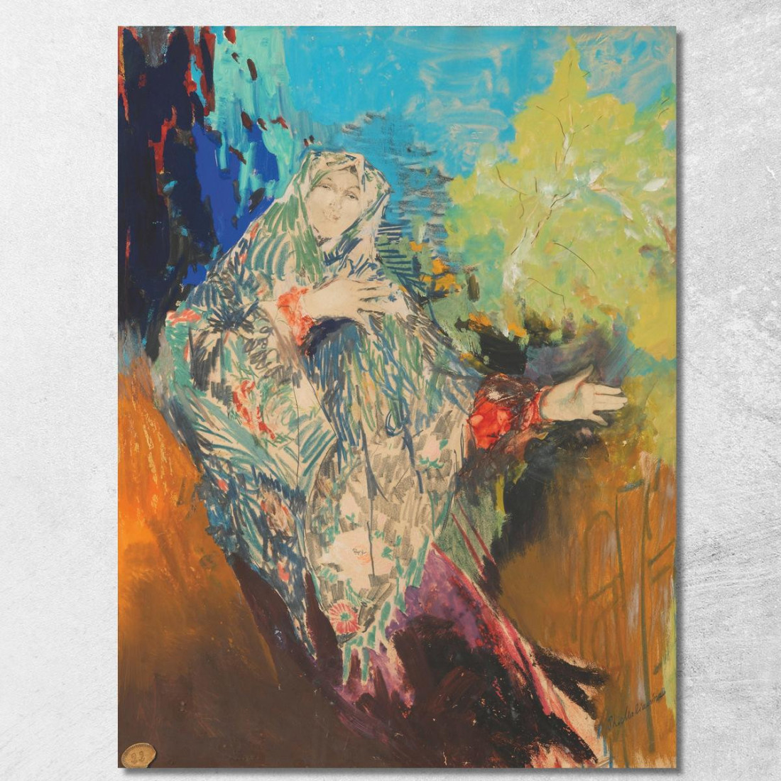 Contadina Danzante Con Scialle Colorato Filipp Malyavin fml2 quadro stampato su tela Contadina Danzante Con Scialle Colorato Filipp Malyavin fml2 quadro stampato su tela