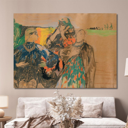 Tre Donne Russe Filipp Malyavin fml19 quadro stampato su tela