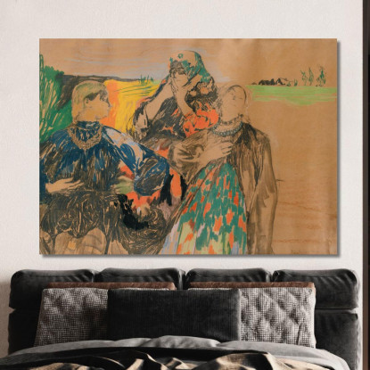 Tre Donne Russe Filipp Malyavin fml19 quadro stampato su tela