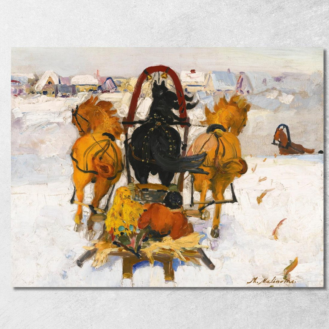Troika Nella Neve Filipp Malyavin fml20 quadro stampato su tela Troika Nella Neve Filipp Malyavin fml20 quadro stampato su tela