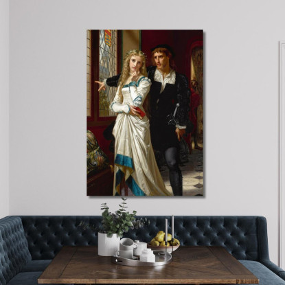 Amleto E Ofelia Hugues Merle hmr9 quadro stampato su tela