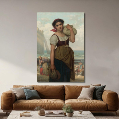 Lavandaia Di Étretat Hugues Merle hmr11 quadro stampato su tela